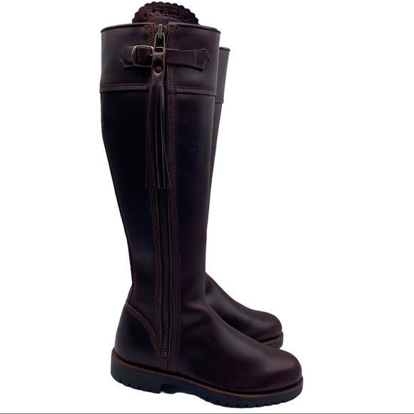 Penelope Chilvers Leather Long Tassel Knee High Boot in Conker Size 38 - Picture 3 of 15